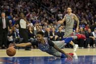 Action from Utah Jazz v Philadelphia 76ers